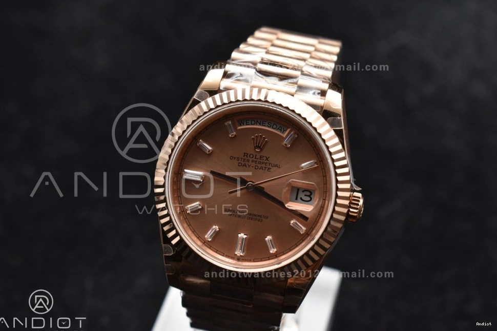 Steel DayDate Crystal A2836 705 GMF 40 Markers Dial Bracelet On President RG 904L V RG Lightweight Plated 0822